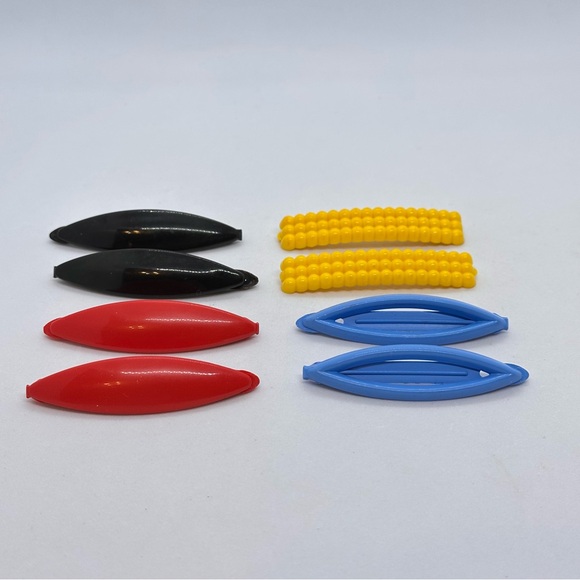 Unbranded Other - Vintage 4 Pairs 1980's Snap Back Plastic Girls' Hair Barrettes Unbranded Retro